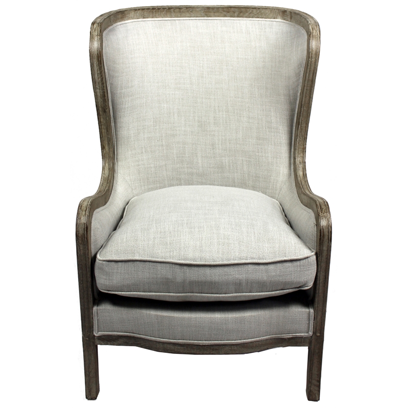 Shelly  Lounge Arm Chair Upholstered in Natural Fabric
