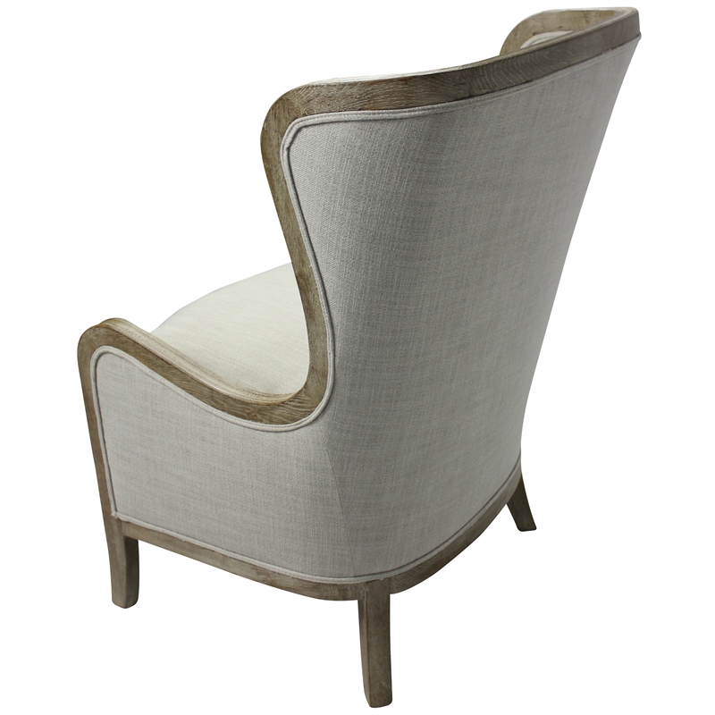 Shelly  Lounge Arm Chair Upholstered in Natural Fabric