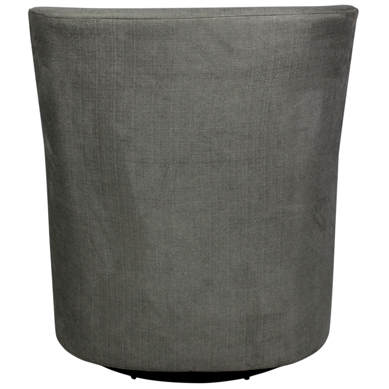 Wade Swivel Lounge Chair with Kidney Pillow Upholstered in Gray Fabric
