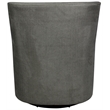 Wade Swivel Lounge Chair with Kidney Pillow Upholstered in Gray Fabric