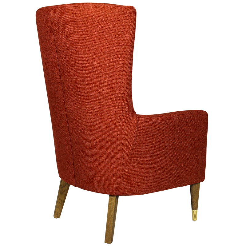 Adams Lounge Chair Upholstered in Orange Fabric