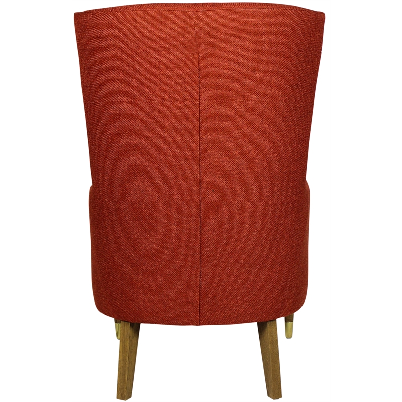 Adams Lounge Chair Upholstered in Orange Fabric