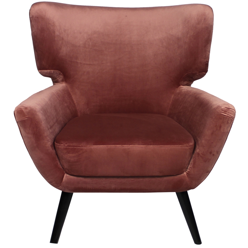 Ramsey Lounge Chair Upholstered in Red Velvet