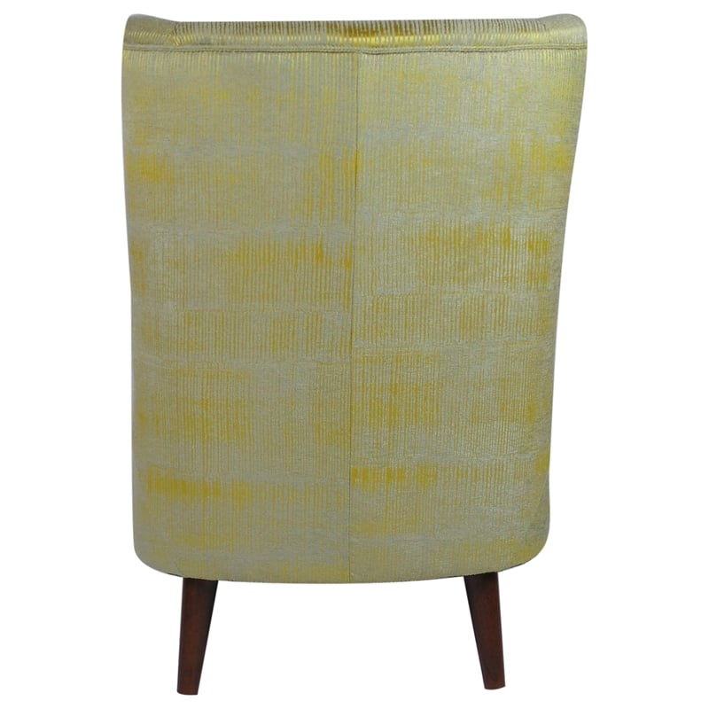 Applecross Occasional Solid Wood Chair Upholstered in Yellow Fabric