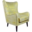 Applecross Occasional Solid Wood Chair Upholstered in Yellow Fabric
