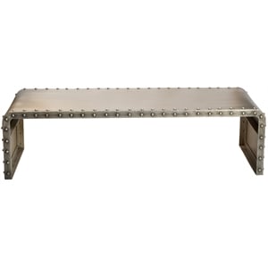 Sheridan Cast Iron Cocktail Table in Gold Featuring Studded Detailing