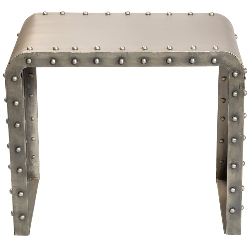 Sheridan Cast Iron Side Table in Gold Featuring Rivet Detailing