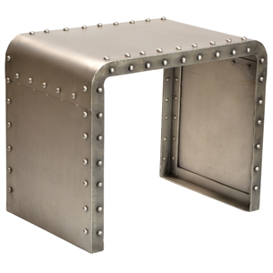 Sheridan Cast Iron Side Table in Gold Featuring Rivet Detailing