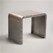 Sheridan Cast Iron Side Table in Gold Featuring Rivet Detailing