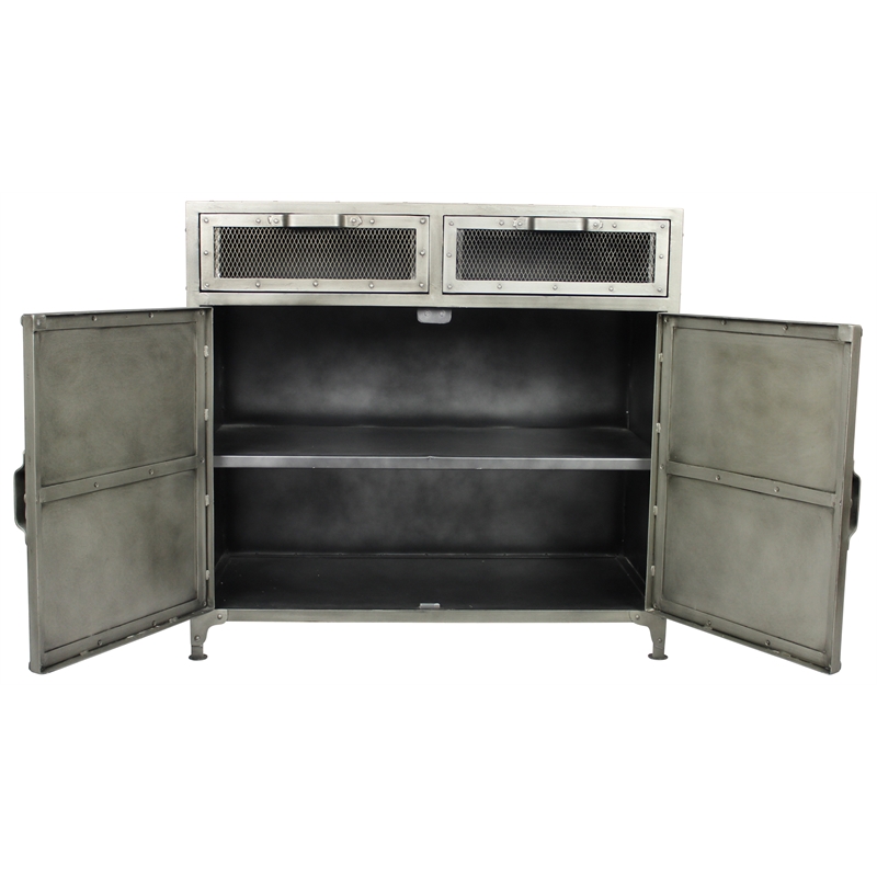 Sheridan Metal Buffet with 2 Drawers and 2 Doors in Gray