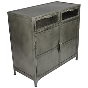 Sheridan Metal Buffet with 2 Drawers and 2 Doors in Gray