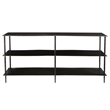 Noah 3-Tier Forged Cast Iron Media Console in Black with Acid Etched Top