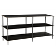 Noah 3-Tier Forged Cast Iron Media Console in Black with Acid Etched Top