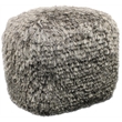 Lia Shag Pouf in Gray Fabric
