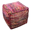 Wendy Pouf Upholstered in Multi-Color Fabric