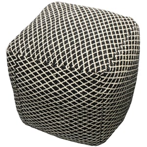 Lia Pouf Upholstered in Black Fabric