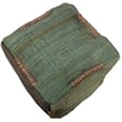 Andy Pouf Upholstered in Green Fabric