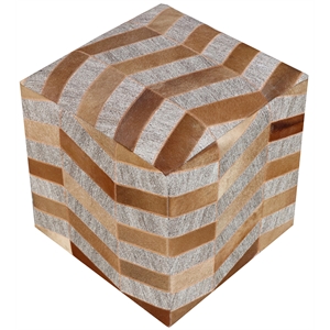 Kobe Pouf Upholstered in Red Fabric