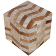 Kobe Pouf Upholstered in Red Fabric