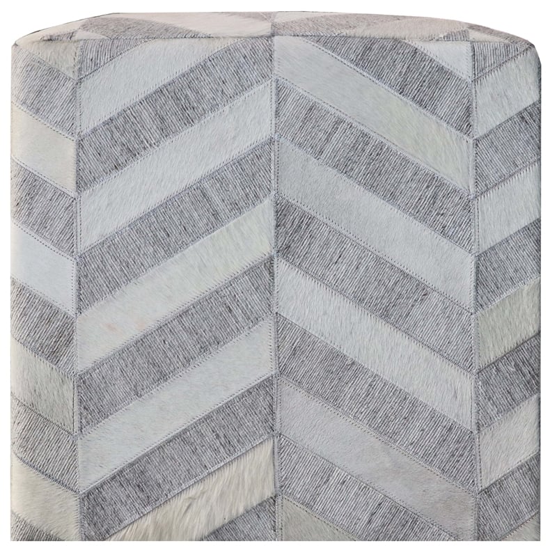 Kobe Pouf Upholstered in Gray Fabric