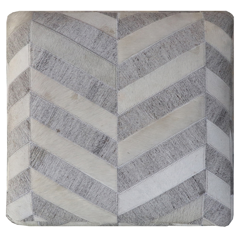 Kobe Pouf Upholstered in Gray Fabric