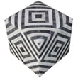 Nyla Pouf Upholstered in Gray/Ivory Fabric