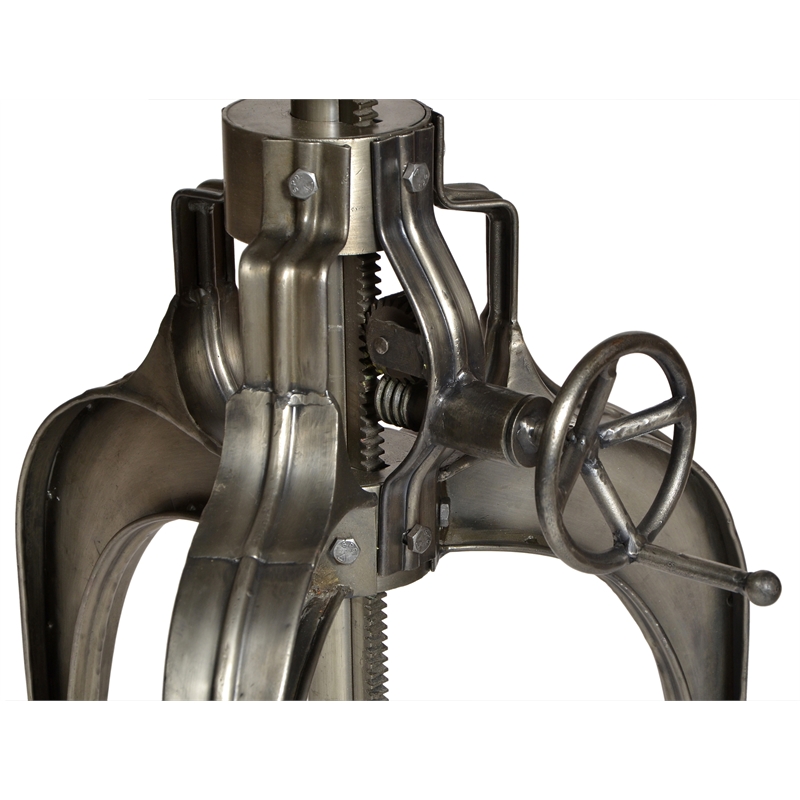 Sheridan Adjustable Round Metal Gathering Table in Gray