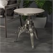 Sheridan Adjustable Occasional Side Table in Gray Metal