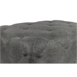 Piper Rectangular Tufted Ottoman Upholstered in Heavy-Weaved Fabric in Gray