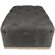 Piper Rectangular Tufted Ottoman Upholstered in Heavy-Weaved Fabric in Gray