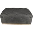 Piper Rectangular Tufted Ottoman Upholstered in Heavy-Weaved Fabric in Gray