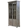 Syracuse Solid Wood 2 Door Glazed Cabinet in Brown