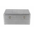 Pilot 1-Drawer Cocktail Table with Silver Aluminum Cladding and Exposed Screws