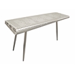 Pilot Console Table with Silver Aluminum Cladding and Exposed Steel Screws