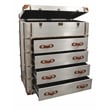 Pilot 4-Drawer Chest Lift Top & Leather Accents Solid Wood w/ Aluminum Cladding
