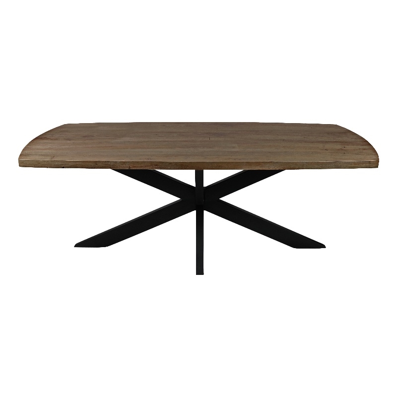 Redondo Felix Solid Wood Dining Table with Cast Iron Legs in Natural - 82