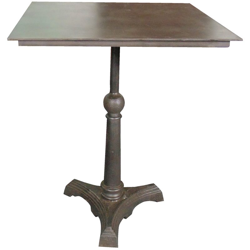 Nina Cast Iron Square Bistro Table in a Modern Brown Finish on Metal