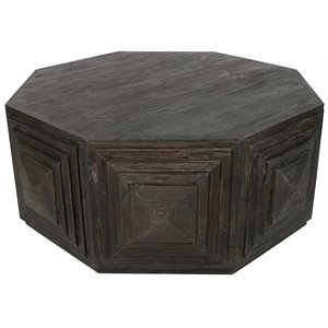 Morris Reclaimed Pine Solid Wood Cocktail Table with in Antique Brown