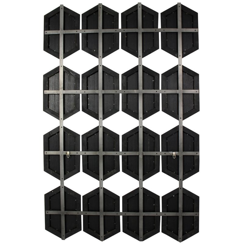 Grace Solid Wood Mirror with Cast Iron Frame in Dark Brown
