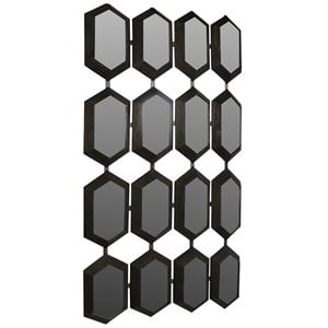 Grace Solid Wood Mirror with Cast Iron Frame in Dark Brown