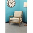 Wyndham Solid Wood Occasional Chair Upholstered in Ivory Linen Fabric