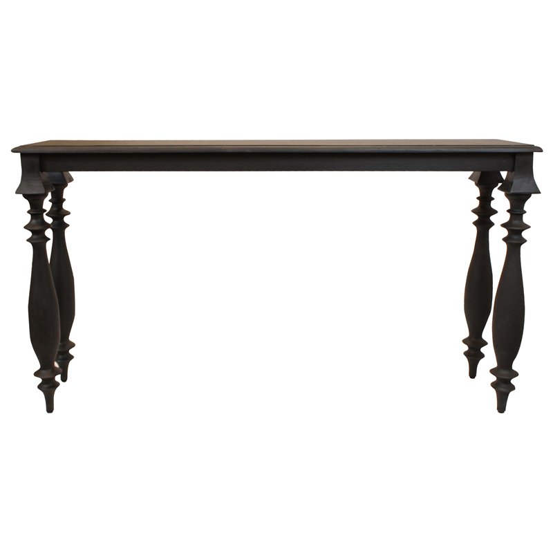 Carmenita Upstone Mango Solid Wood Console Table in Antique Black