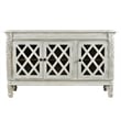 Carmenita Carlyle Solid Wood 3 Door Sideboard with Glass Inserts in White