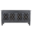 Carmenita Carlyle Solid Wood 4 Door Sideboard with Glass Inserts in Gray