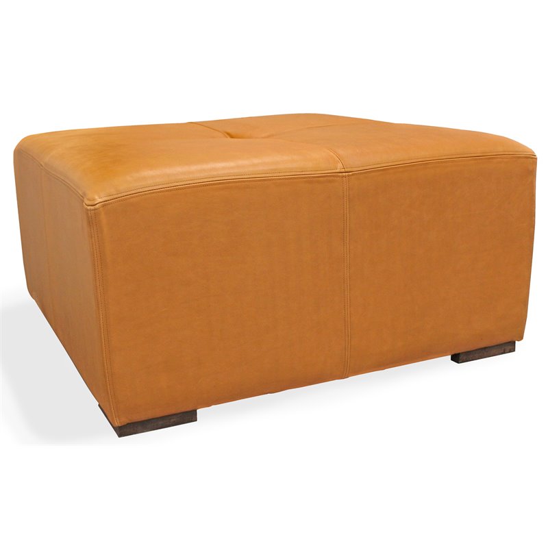 Java Solid Wood Cocktail Table with Leather Cover