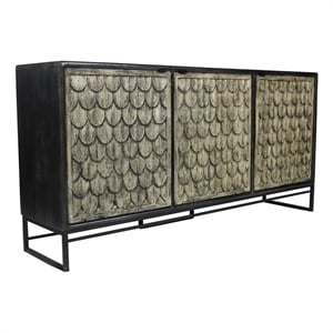 Redondo Ezra Solid Wood 4 Door Sideboard in Brown