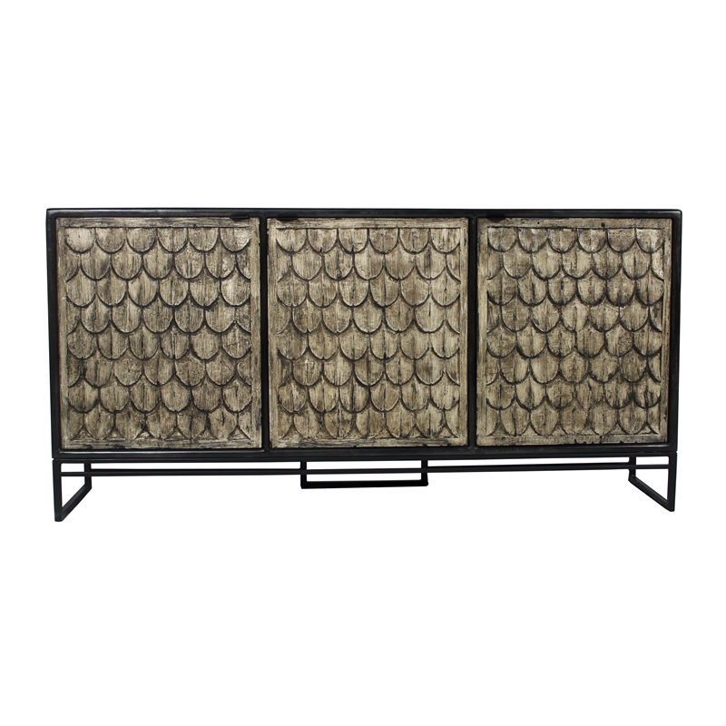 Redondo Ezra Solid Wood 4 Door Sideboard in Brown