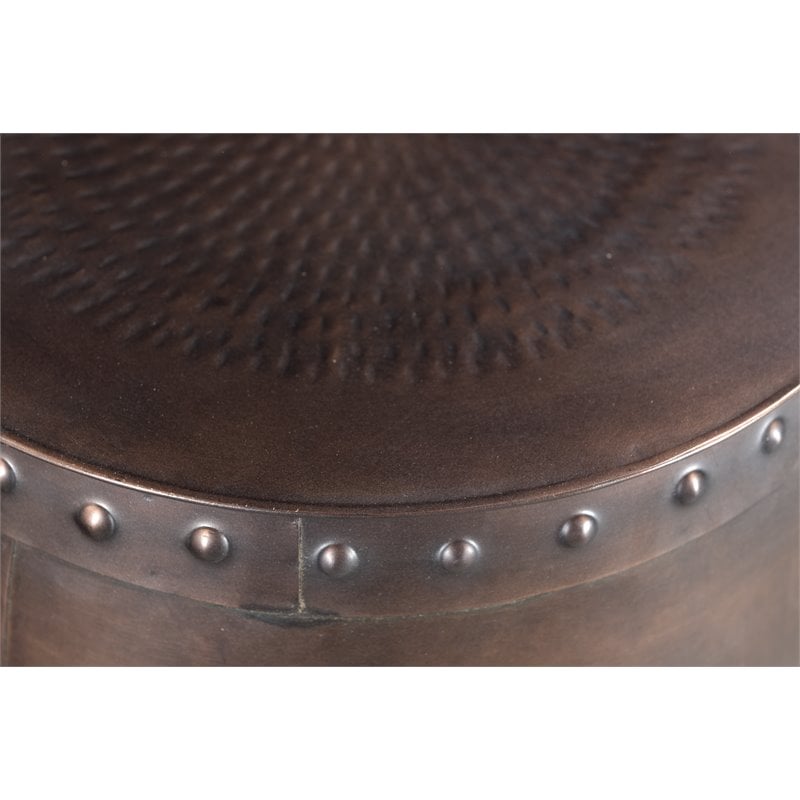 Set of 2 - Baton Cast Iron Occasional Tables in Copper Finish