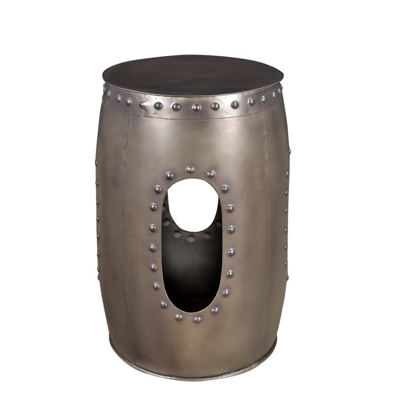 Set of 2 - Baton Cast Iron Occasional Tables in Nickel Finish