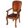 Frank Arm Chair Upholstered in Genuine Leather in Mahogany
